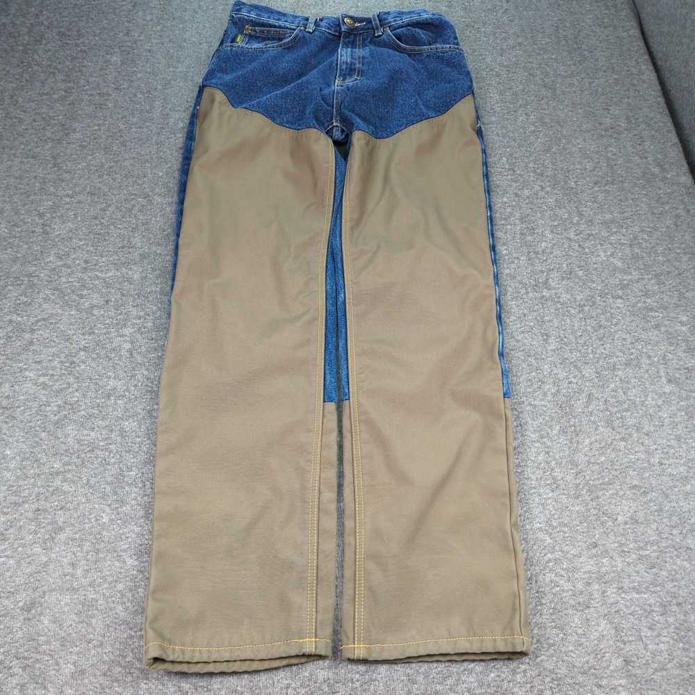 Cabelas Jeans Mens 30x32 Blue Double Front Duck Canvas Workwear